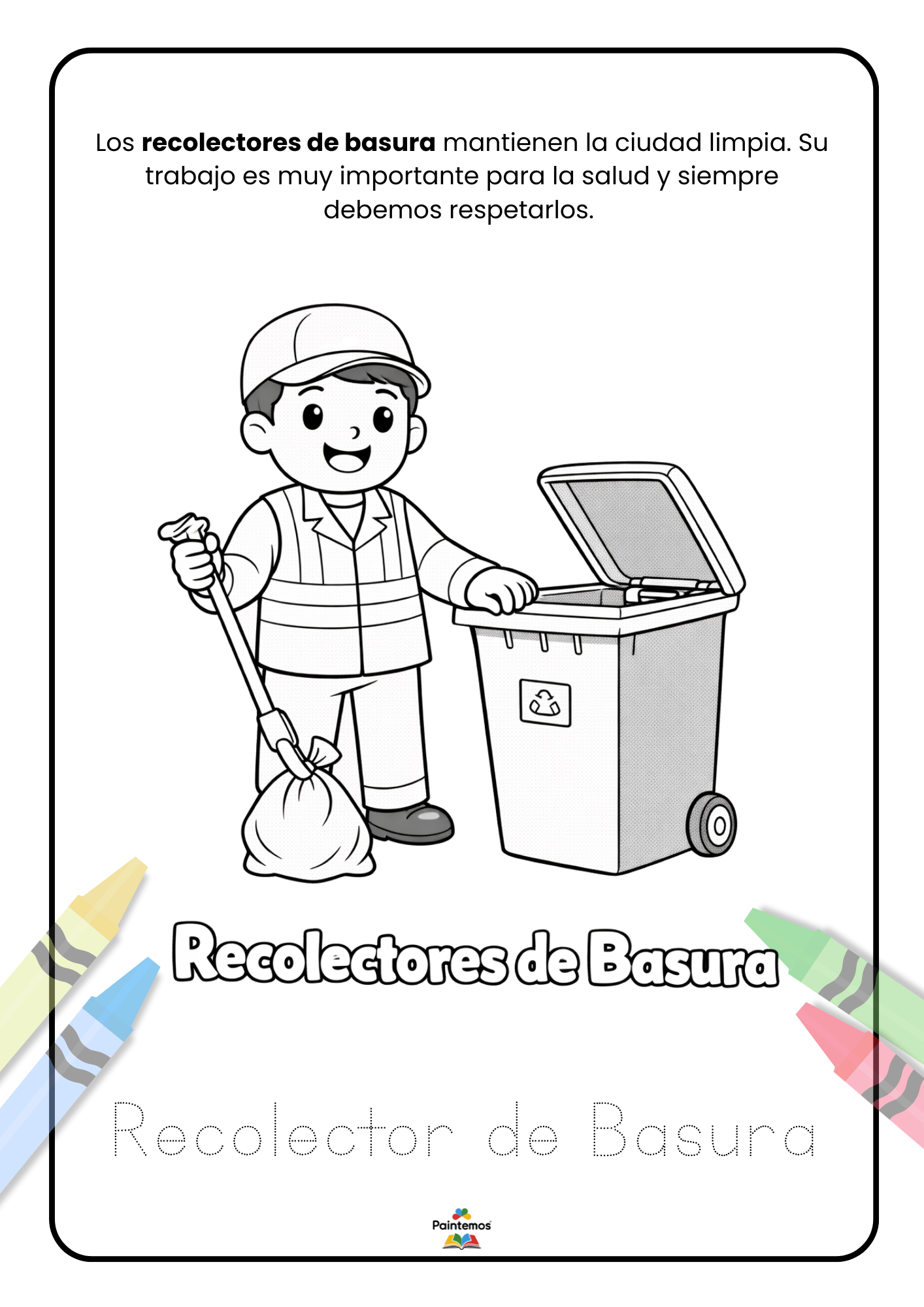 Colorea y Descubre las Profesiones