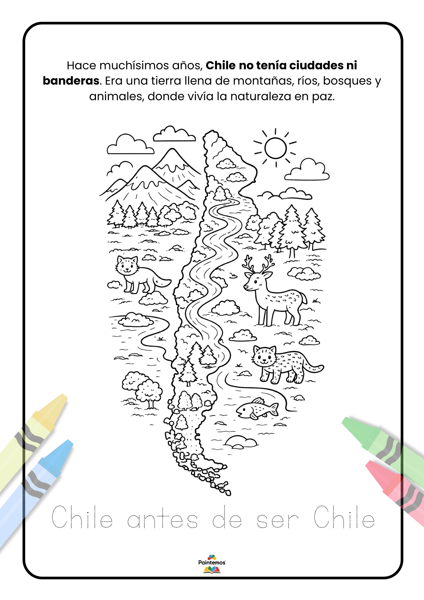 Colorea y Descubre la Historia de Chile