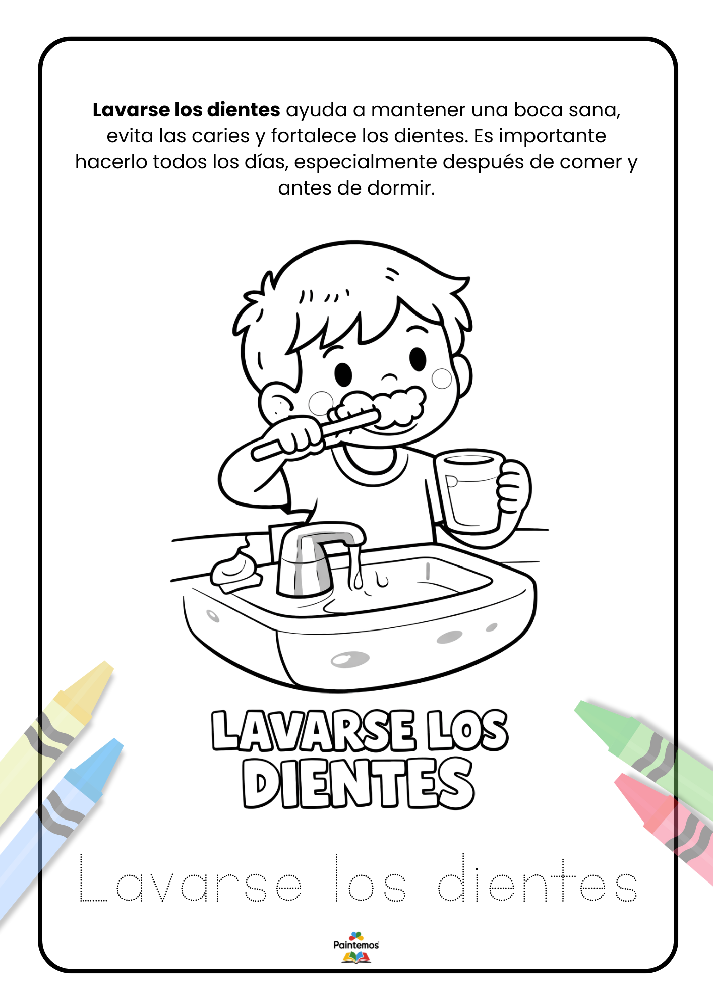 Colorea y Aprende Hábitos Saludables