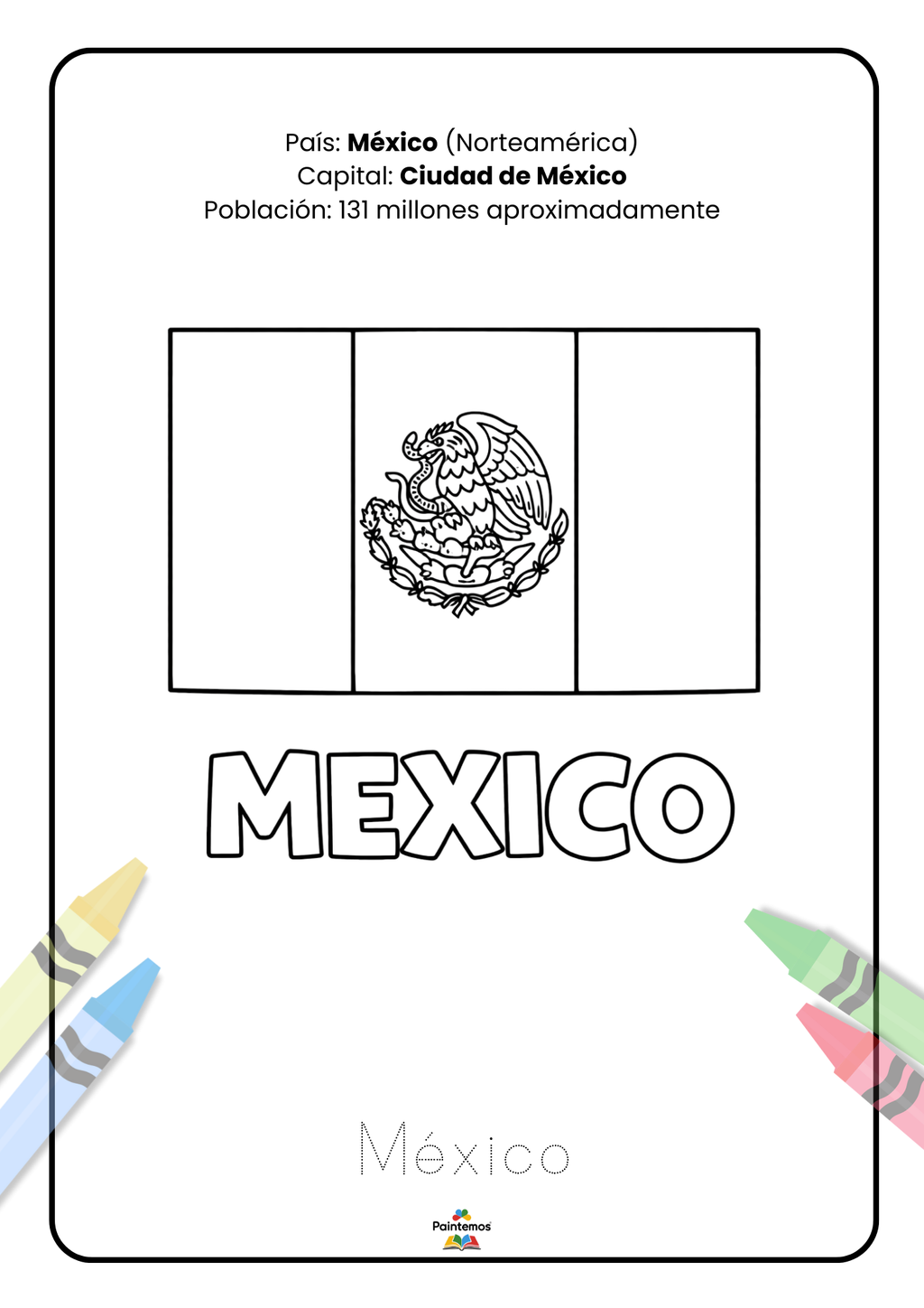 Colorea las Banderas de América