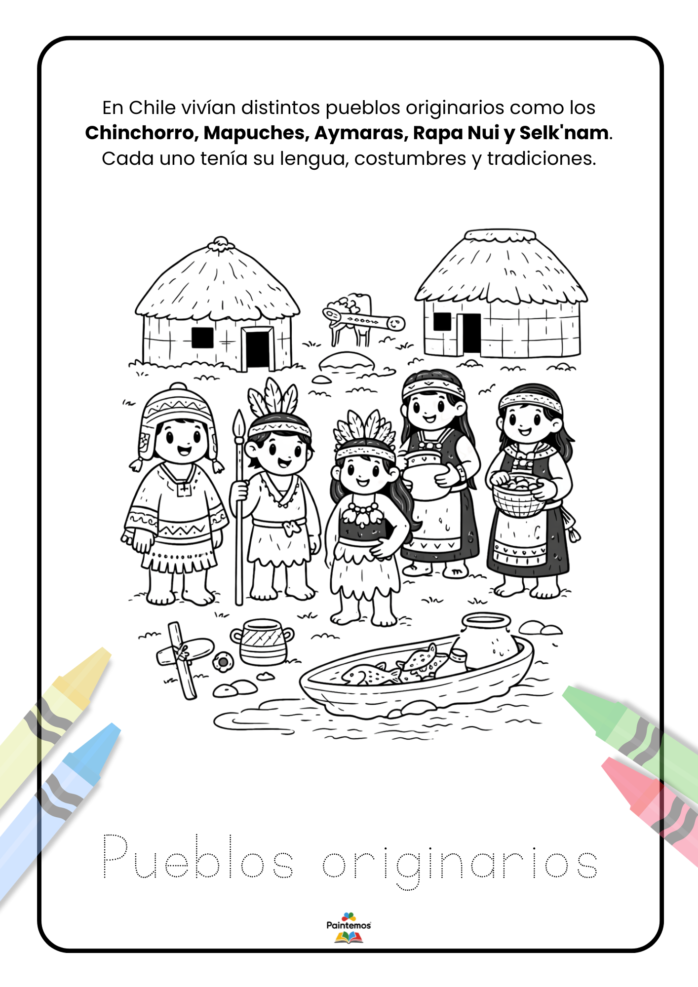 Colorea y Descubre la Historia de Chile