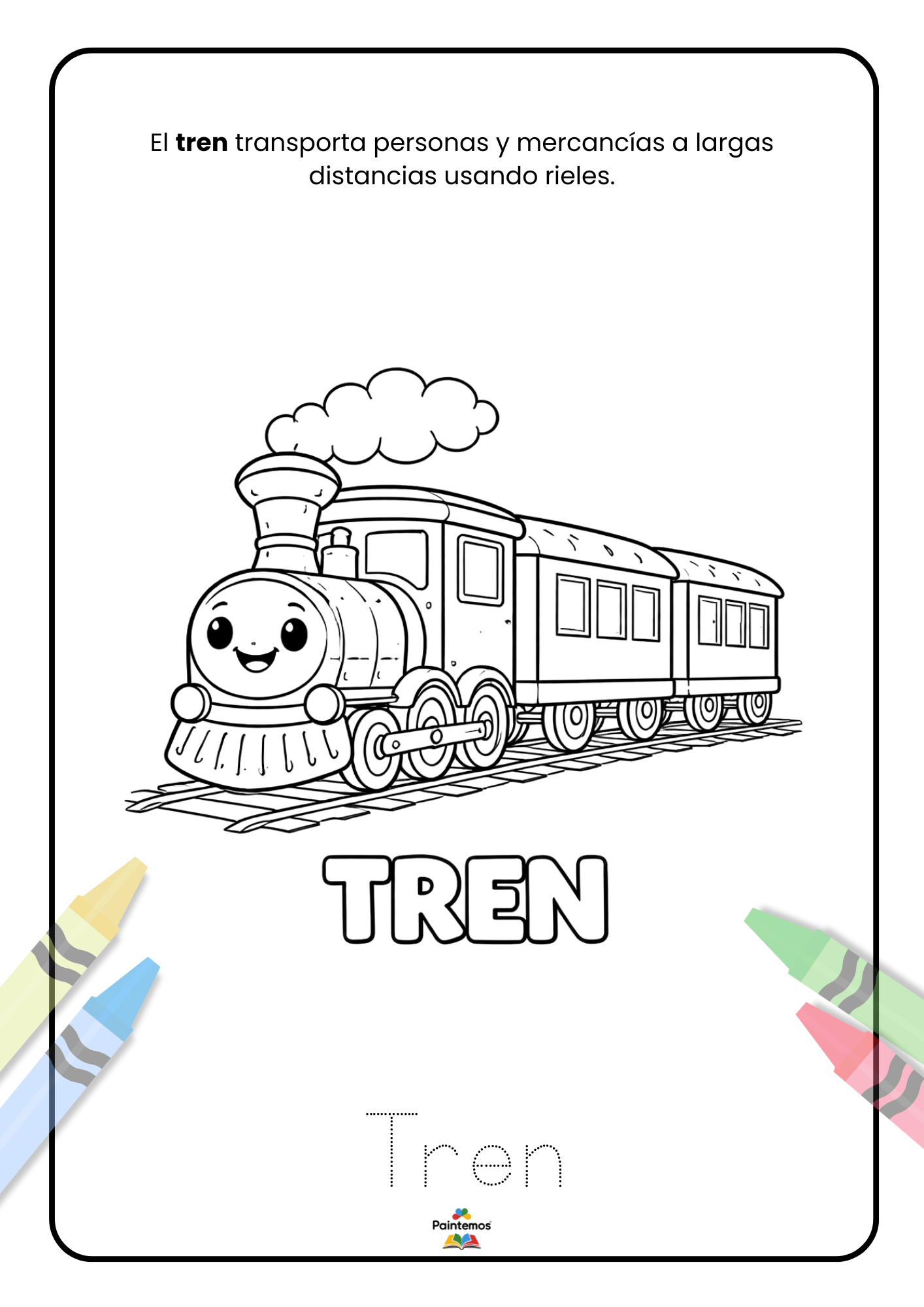 Colorea y Aprende los Medios de Transporte